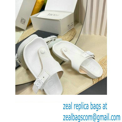 Loewe Ease toe post Women/Men sandals in goatskin White 2024