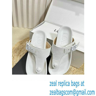 Loewe Ease toe post Women/Men sandals in goatskin White 2024