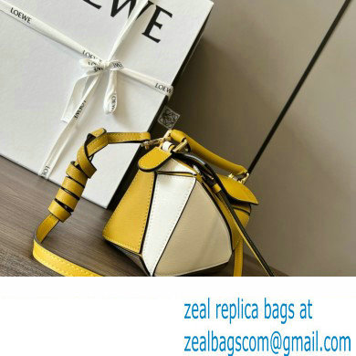 Loewe Mini Puzzle bag in classic calfskin Ochre/Soft White 2024