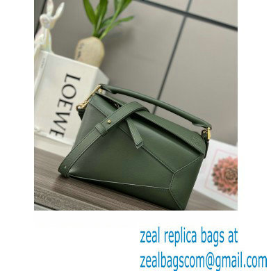 Loewe Mini Puzzle bag in classic calfskin bottle green 2024