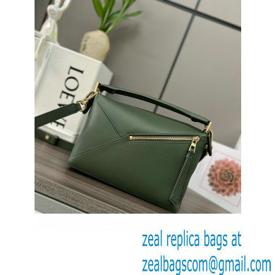 Loewe Mini Puzzle bag in classic calfskin bottle green 2024