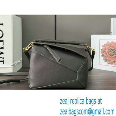 Loewe Mini Puzzle bag in soft grained calfskin dark grey 2024