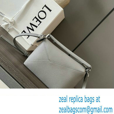 Loewe Mini Puzzle bag in soft grained calfskin pearl gray 2024