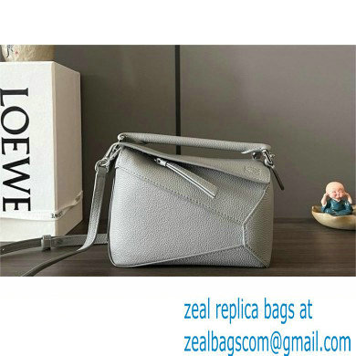 Loewe Mini Puzzle bag in soft grained calfskin pearl gray 2024