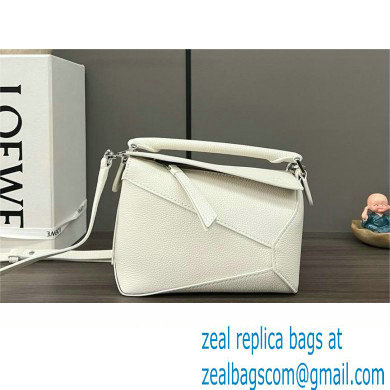 Loewe Mini Puzzle bag in soft grained calfskin white 2024