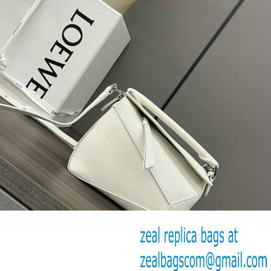 Loewe Mini Puzzle bag in soft grained calfskin white 2024