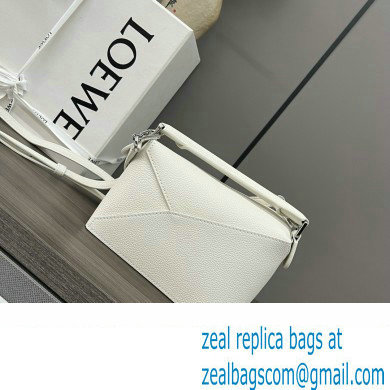 Loewe Mini Puzzle bag in soft grained calfskin white 2024