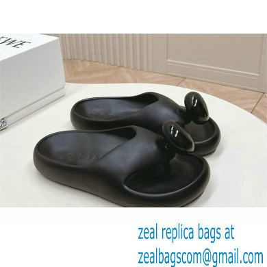 Loewe Paula's Ibiza Bubble rubber thong sandals black 2024