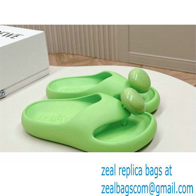 Loewe Paula's Ibiza Bubble rubber thong sandals green 2024