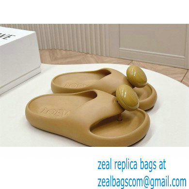 Loewe Paula's Ibiza Bubble rubber thong sandals khaki 2024