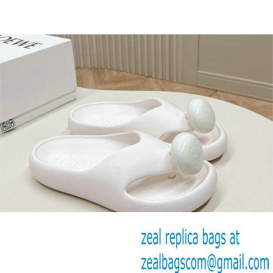 Loewe Paula's Ibiza Bubble rubber thong sandals white 2024