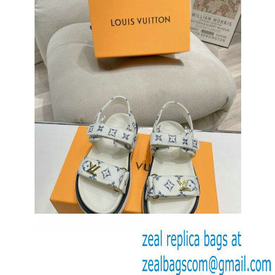 Louis Vuitton LV Sunset Comfort Flat Sandals Leather white canvas 2024