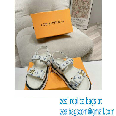 Louis Vuitton LV Sunset Comfort Flat Sandals Leather white canvas 2024