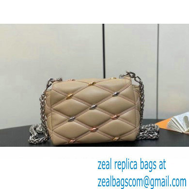 Louis Vuitton Lambskin Pico GO-14 Bag with metal studs M24246 Beige 2024