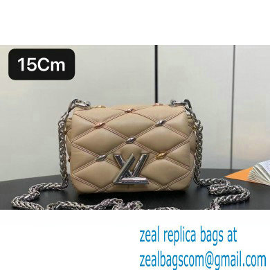 Louis Vuitton Lambskin Pico GO-14 Bag with metal studs M24246 Beige 2024