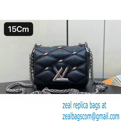 Louis Vuitton Lambskin Pico GO-14 Bag with metal studs M24246 Black 2024