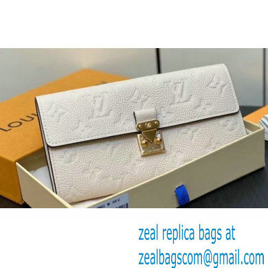 Louis Vuitton Monogram Empreinte leather Sarah Wallet M83276 Cream 2024
