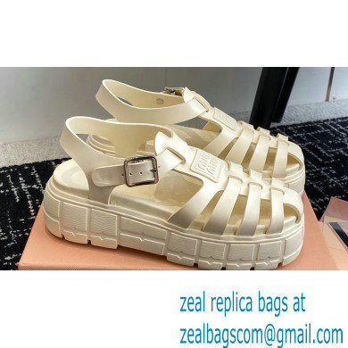 Miu Miu EVA platform sandals 5X709D Ivory 2024
