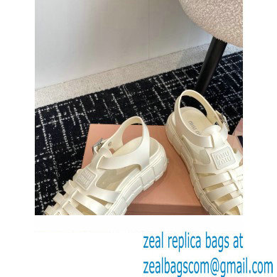 Miu Miu EVA platform sandals 5X709D Ivory 2024