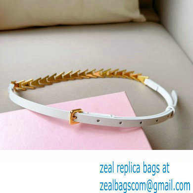 Miu Miu Width 1.5cm Metal Leather Belt White