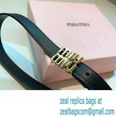 Miu Miu Width 2cm Leather Belt 5CC559 Black