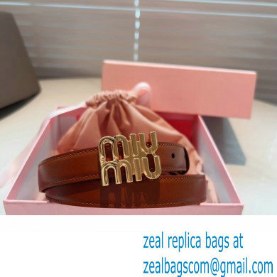 Miu Miu Width 2cm Leather Belt 5CC559 Brown