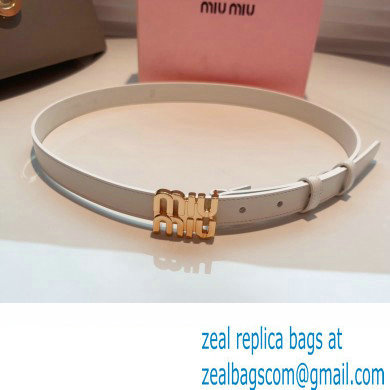 Miu Miu Width 2cm Leather Belt 5CC559 White