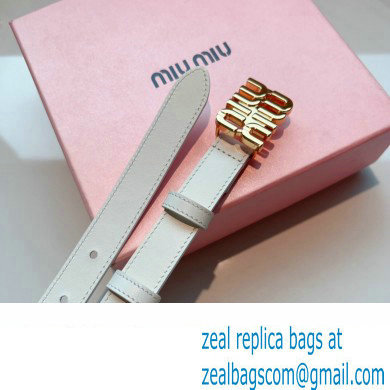 Miu Miu Width 2cm Leather Belt 5CC559 White