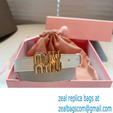 Miu Miu Width 2cm Leather Belt 5CC559 White