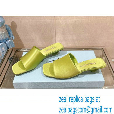 Prada Heel 3.5cm SATIN SLIDES 1XX725 Fern Green 2024