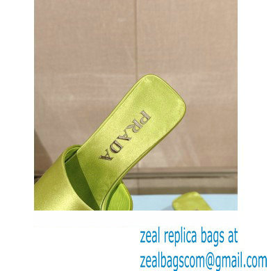 Prada Heel 3.5cm SATIN SLIDES 1XX725 Fern Green 2024