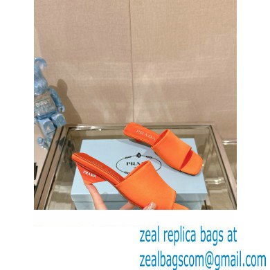 Prada Heel 3.5cm SATIN SLIDES 1XX725 ORANGE 2024