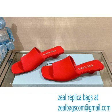 Prada Heel 3.5cm SATIN SLIDES 1XX725 RED 2024