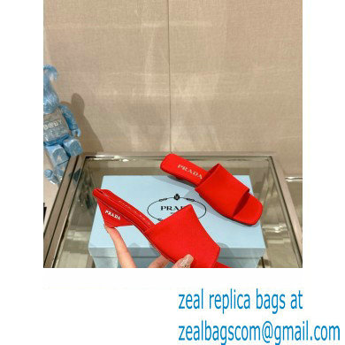 Prada Heel 3.5cm SATIN SLIDES 1XX725 RED 2024