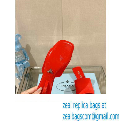 Prada Heel 3.5cm SATIN SLIDES 1XX725 RED 2024