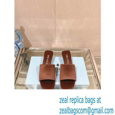 Prada Heel 3.5cm SATIN SLIDES 1XX725 Tobacco 2024