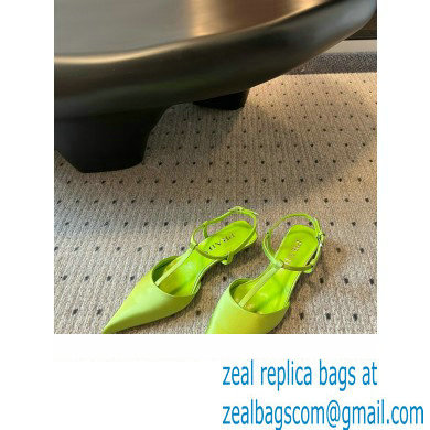 Prada Heel 3.5cm Satin slingback pumps GREEN Spring 2024