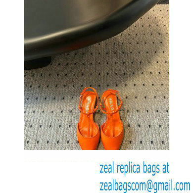 Prada Heel 3.5cm Satin slingback pumps ORANGE Spring 2024