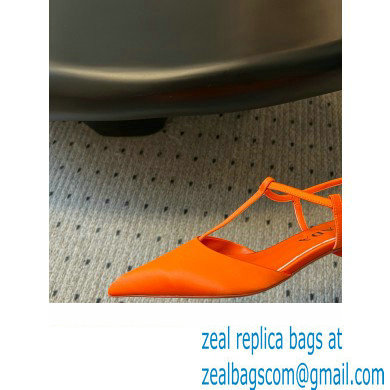 Prada Heel 3.5cm Satin slingback pumps ORANGE Spring 2024