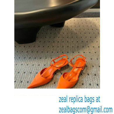 Prada Heel 3.5cm Satin slingback pumps ORANGE Spring 2024