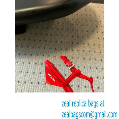 Prada Heel 3.5cm Satin slingback pumps RED Spring 2024