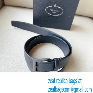 Prada Width 3.4cm Leather Reversible Belt Black 2024