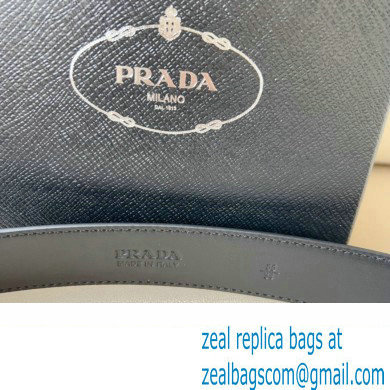 Prada Width 3.4cm Leather Reversible Belt Black 2024