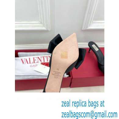 Valentino Heel 6cm Un Chateau Bow Mules Satin Black 2024