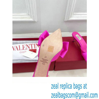 Valentino Heel 6cm Un Chateau Bow Mules Satin Fuchsia 2024