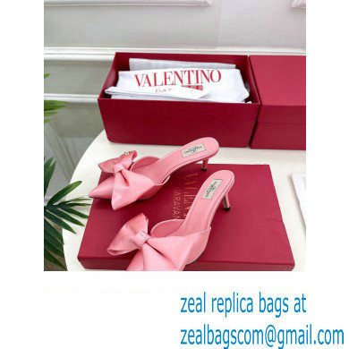 Valentino Heel 6cm Un Chateau Bow Mules Satin Pink 2024