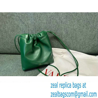 Valentino Vlogo Pouf Nappa Leather Mini Bucket Bag Green 2024