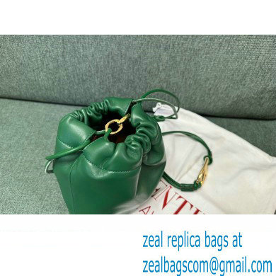 Valentino Vlogo Pouf Nappa Leather Mini Bucket Bag Green 2024