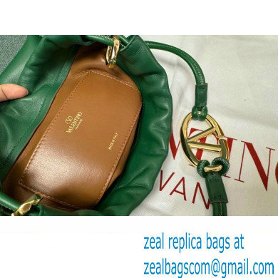 Valentino Vlogo Pouf Nappa Leather Mini Bucket Bag Green 2024