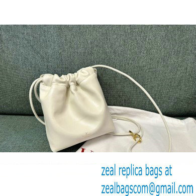 Valentino Vlogo Pouf Nappa Leather Mini Bucket Bag White 2024